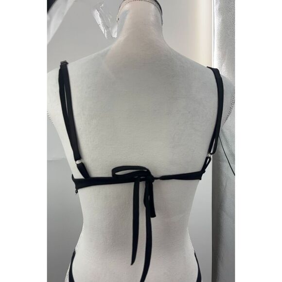 Black & Gold Embroidered Lingerie Set – Size Large – Sheer Lace & Mesh – Adjusta - Picture 5 of 12